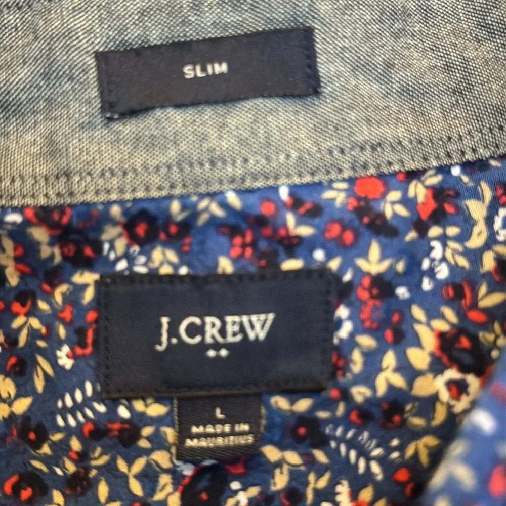 J. Crew Multicolor Floral Men's Shirt size large slim‎